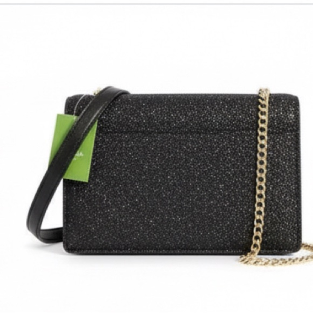 NWT Kate Spade Eden Sparkling Black Glitter Crossbody Bag - Picture 3 of 9